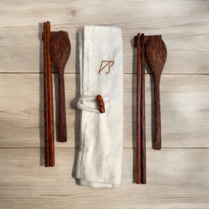 couverts asiatiques pour deux en bois de cocotier – duo