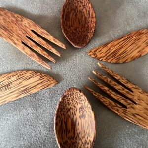 Duo de couverts en coco bio – Élégants et écologiques