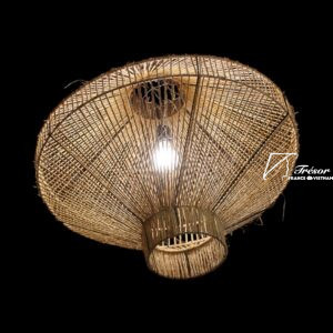Lustre artisanal en fibre de bananier Lantern
