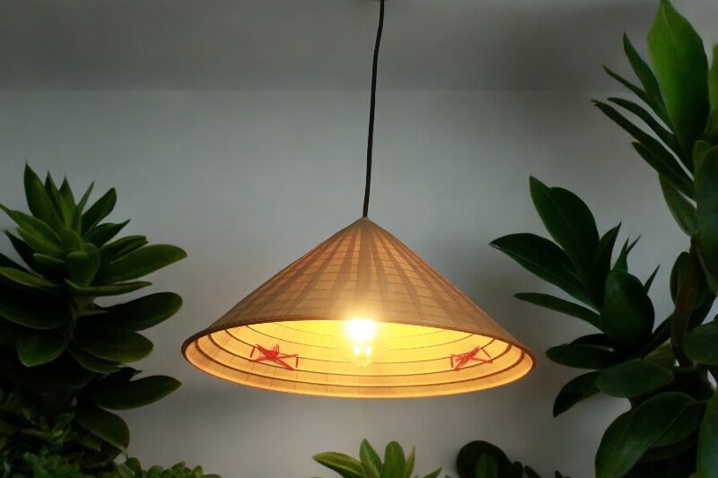 Lustre chapeau conique vietnamien plafond Lustre à base de chapeau conique vietnamien