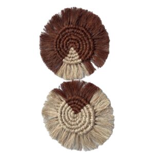 Sous-Verres Bicolores Naturel-Cuivre | Fibre de Bananier |
