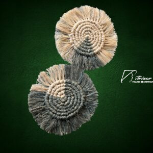 Sous-verres en fibre de bananier émeraude et naturels
