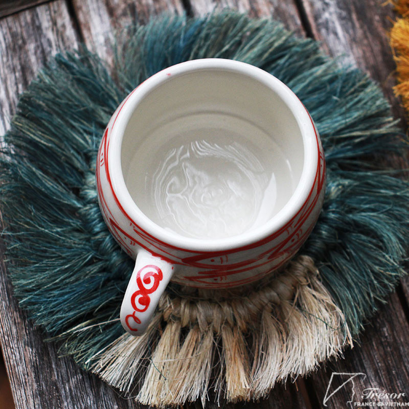 Sous-verres en fibre de bananier émeraude et naturels – Image 5