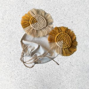 Sous-verres  bicolores or et naturel